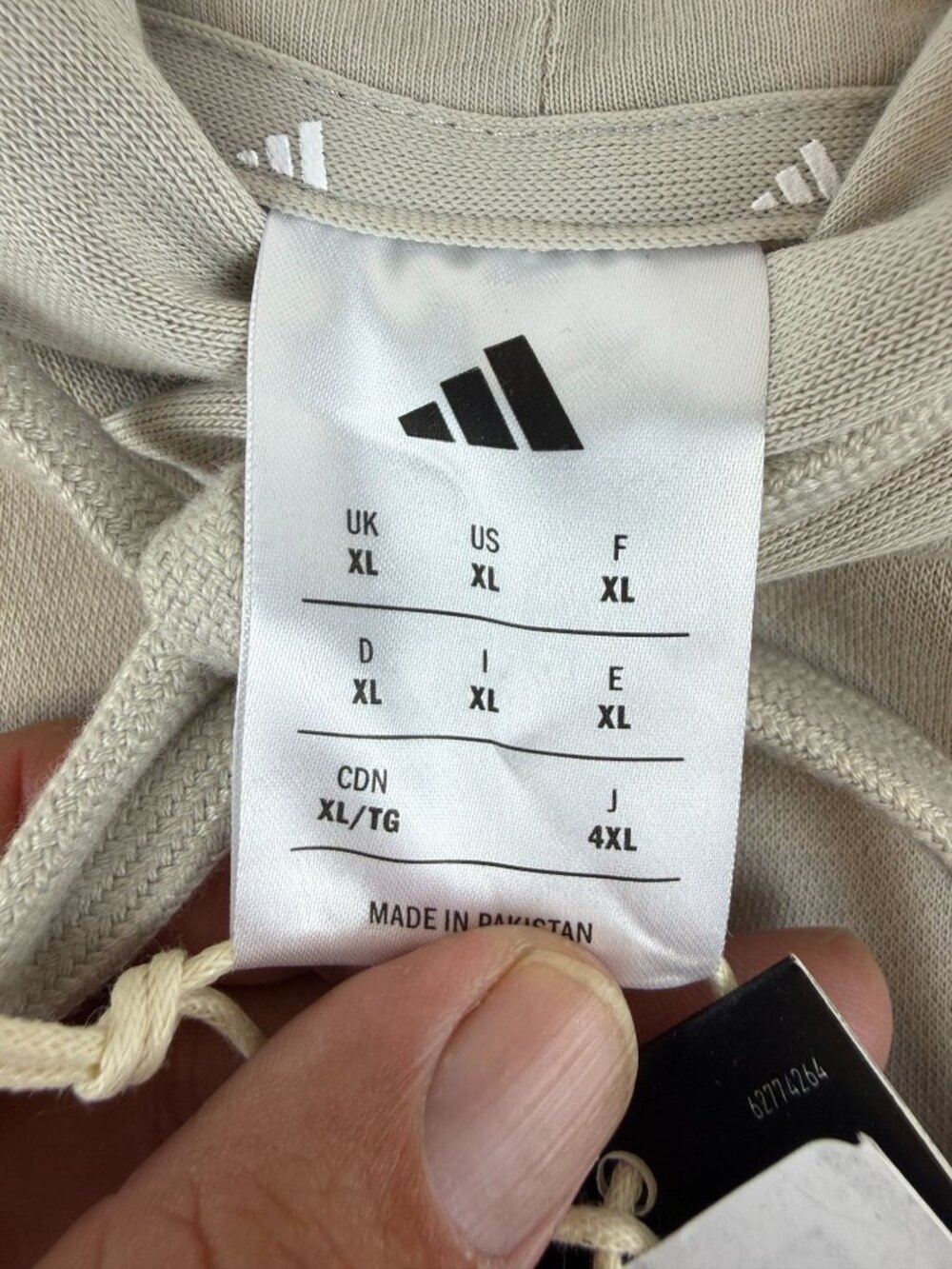 NWT Adidas Men's Essentials Big Logo Fleece Hoodie Size XL In Alumina/White - Picture 3 of 10